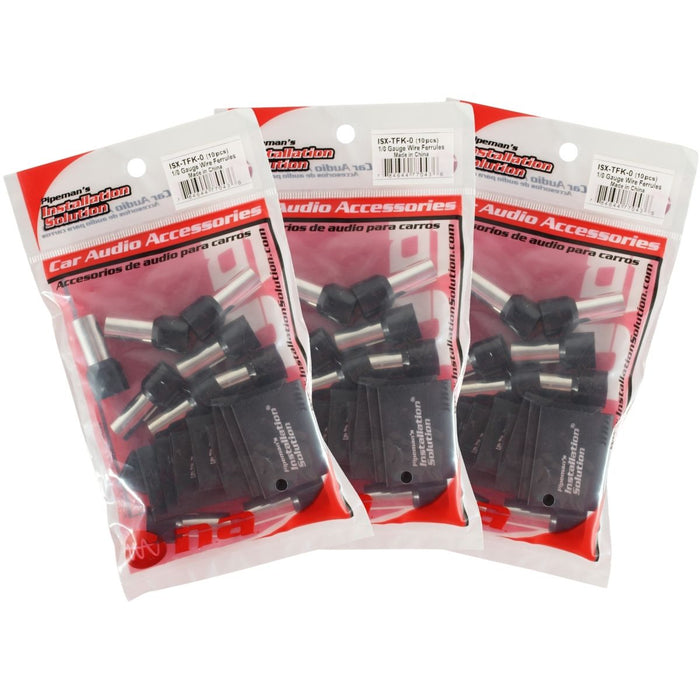 Audiopipe 0 Gauge Wire Ferrules with Heat Shrink 30 Pack (3x10 Packs) ISX-TFK-0
