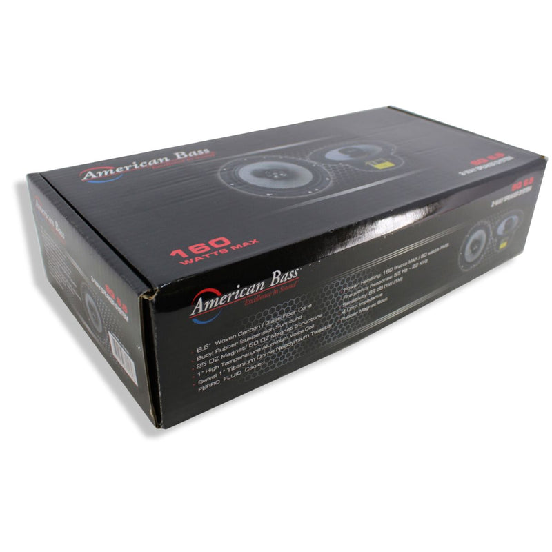 American Bass 6.5" 80 Watt 4ohm Coaxial Speakers w/Neo Swivel Tweeter Pair SQ6.5