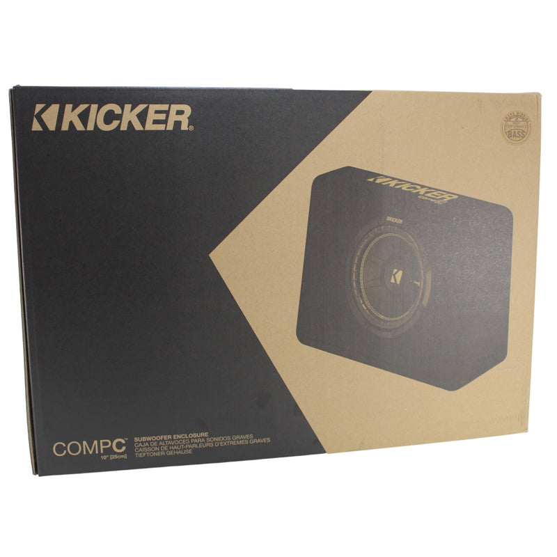 Kicker CompC Series Single 10" 300W RMS 2-Ohm Loaded Subwoofer Enclosure