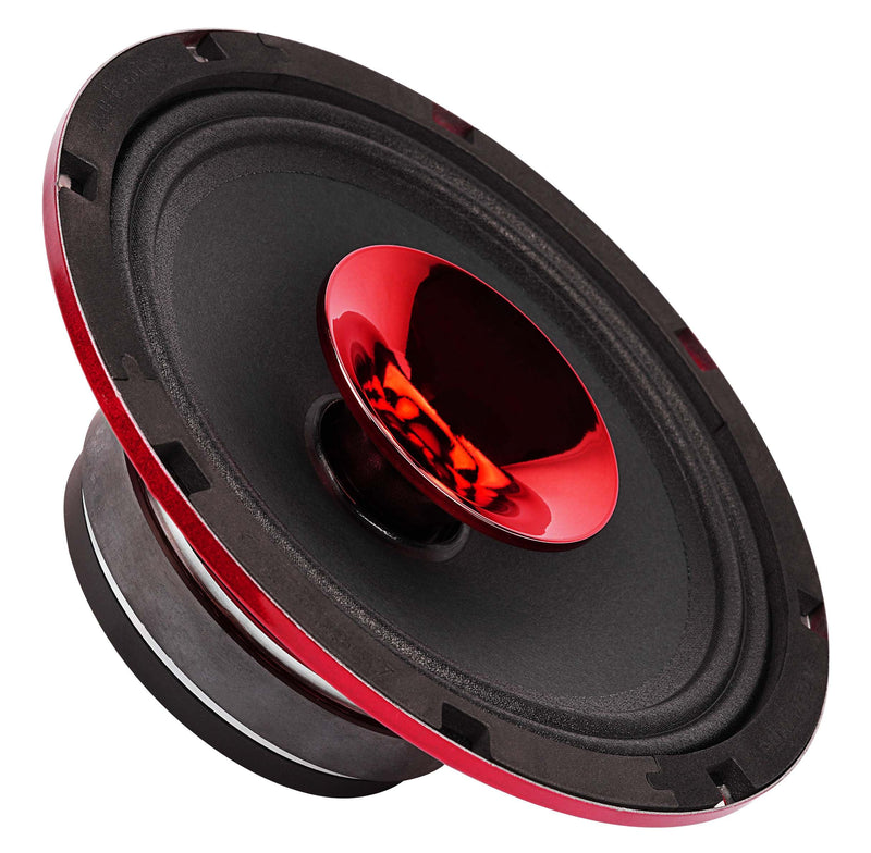 Audiopipe 8" 200W RMS 4 Ohm Red Eye Candy Compression Horn Midrange Coax Speaker