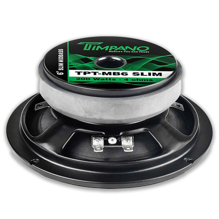 Pair of Timpano 6.5 Mid Bass Speakers w/ Black Bullet Super Tweeters 640W 4 Ohm