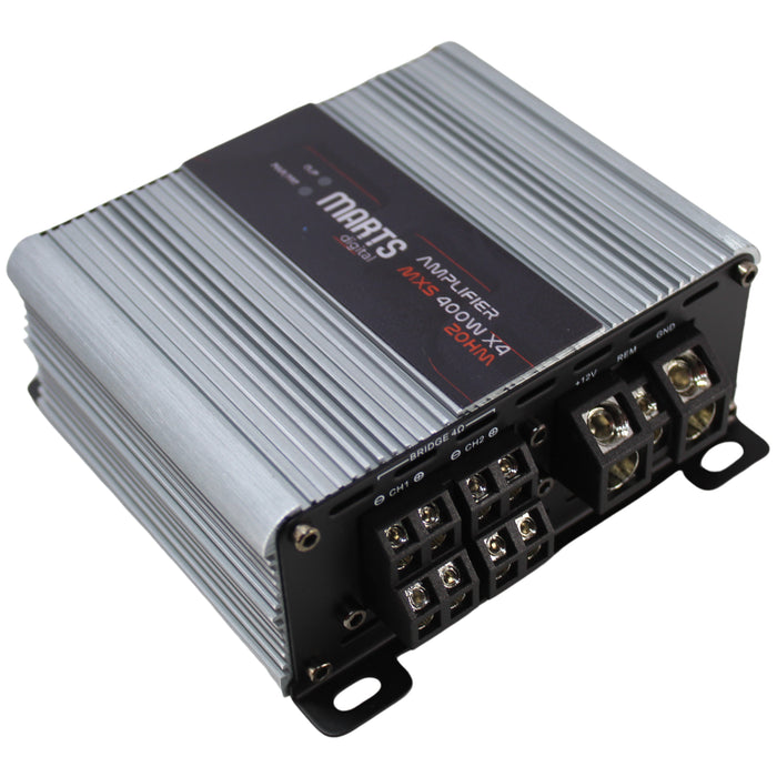 Marts Digital MXS Series 4 Channel 400W Full Range 2 Ohm Amp MXS-400x4-2-V2