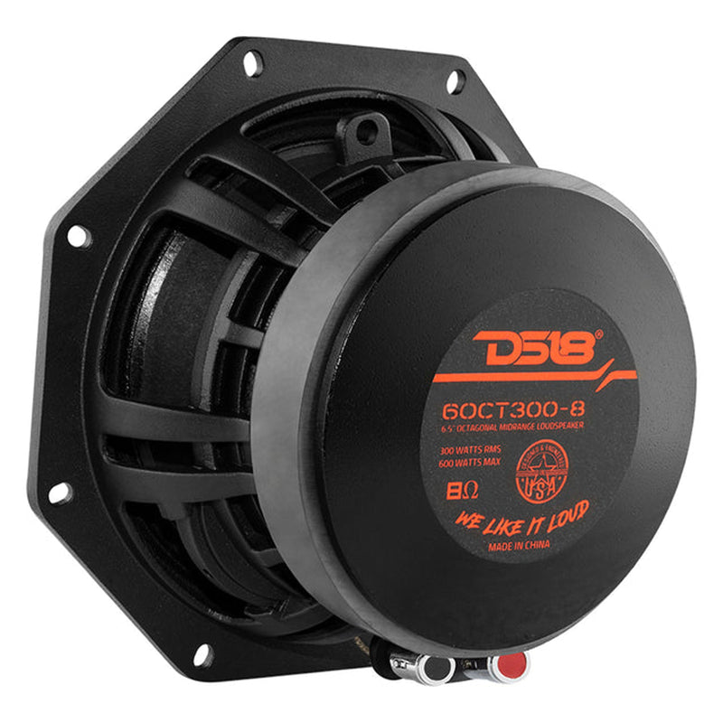 DS18 6.5" Midrange Octagon Loudspeaker 8 Ohm 300W RMS Pro Car Audio 6OCT300-8