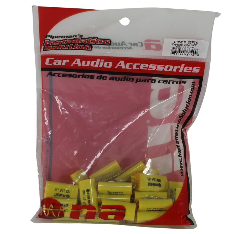 25 Pack of 2.0 Microfarad Bass Blocker 150 Volt Metalized Film Capacitors