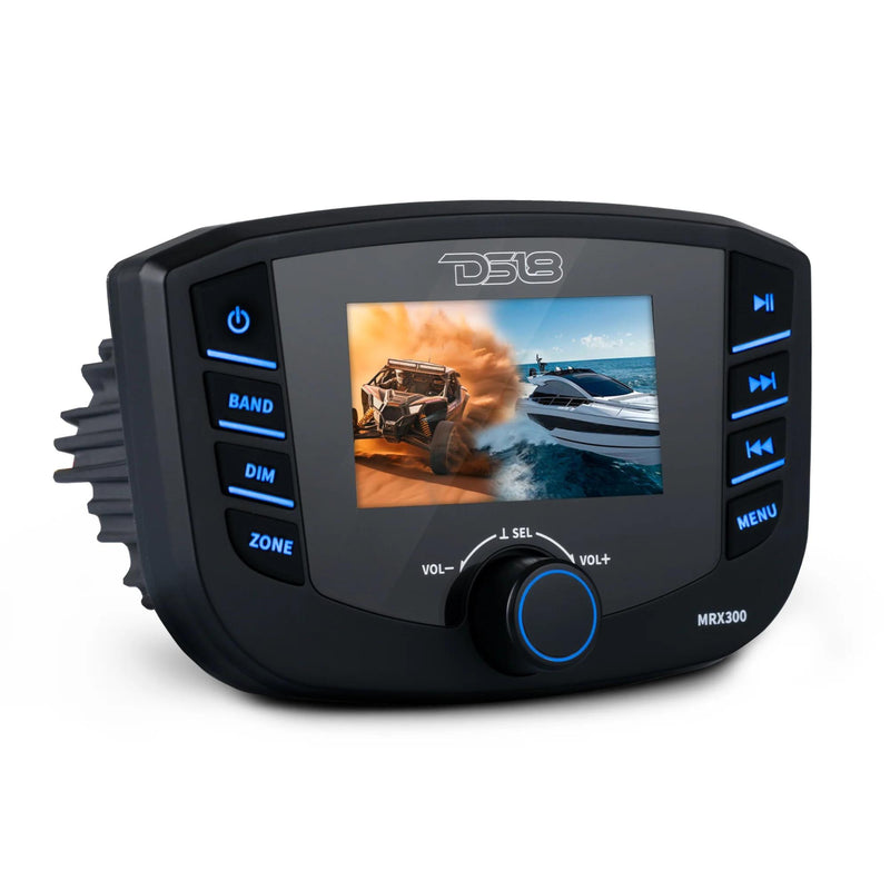 DS18 3" LCD Marine & Powersports 4 Channel  25W RMS BT Head Unit W/ Camera Input