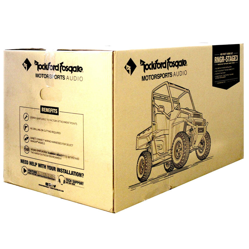 Rockford Fosgate RNGR-STAGE3 6.5" Polaris Ranger Front Lower Speaker Kit