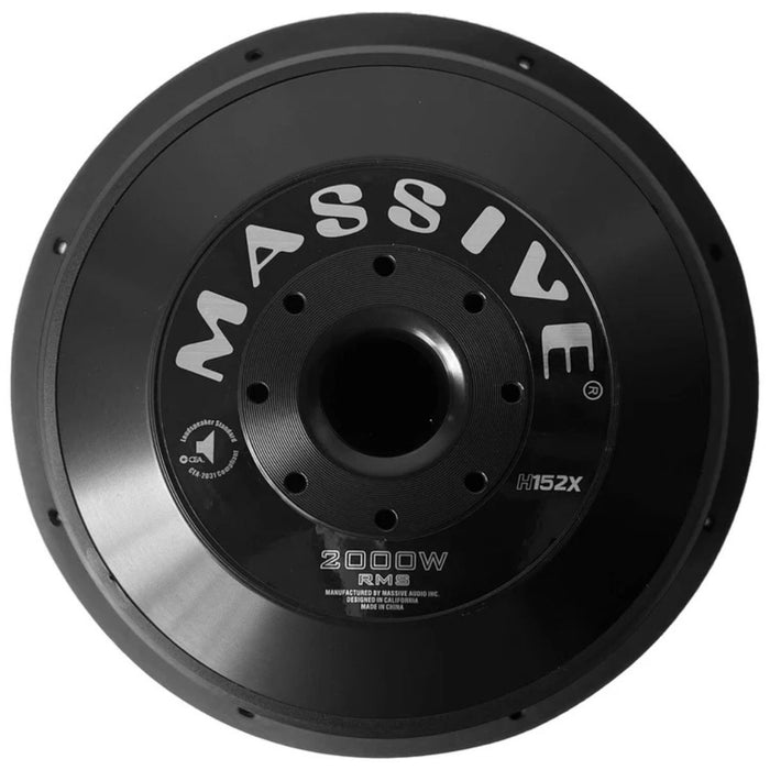Massive Audio 15" 2000 Watt RMS 3" Dual 2-OHM Voice Coil Mega Subwoofer H152X