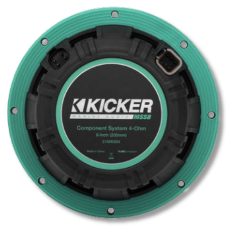 8" 200 Watts RMS 4-Ohm Marine LED Component Speakers Pair With Tweeters & Grills