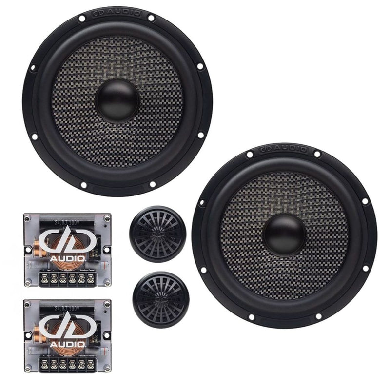 6.5" 65W RMS 4 Ohms 2-Way Neodymium Component Speaker Set DD Audio w/ Crossover
