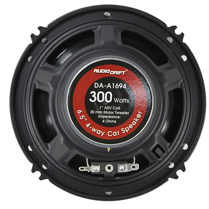 6.5" 4-way 4 ohm 150 watts RMS 1" ASV Voice Coil Speaker Pair Audio Drift