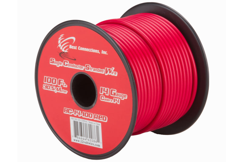 14 GA 100 FT Roll Red Stranded CCA Primary Wire Lot Cut By The Foot