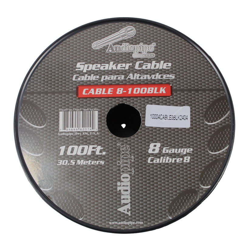 8 GA AWG Black/Red PVC Jacketed CCA Audiopipe Speaker Wire Lot Cut By The Foot