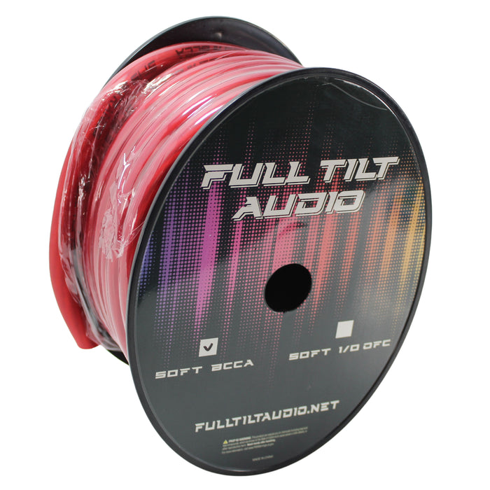 Full Tilt Audio 1/0 Gauge Copper Clad Aluminum Power/Ground Wire Red Lot