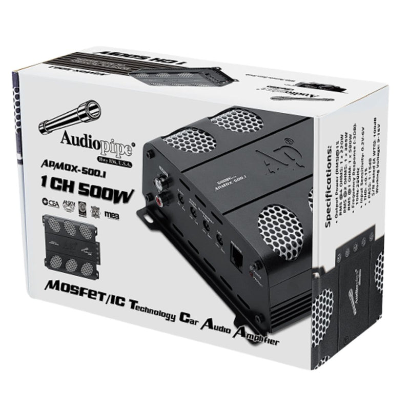 500 Watts RMS Monoblock Class D 1 Ohm Audiopipe APMOX-500.1 Amplifier