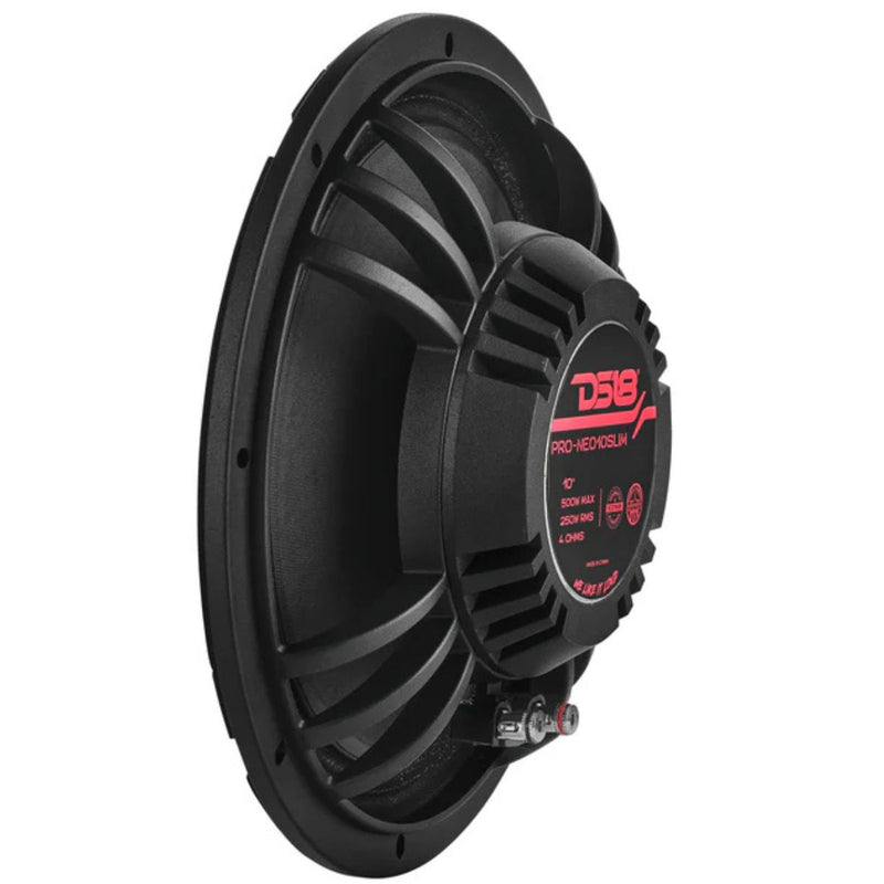DS18 10" 250W RMS 4-Ohm Slim Neodymium Mid-Range Loudspeaker with Bullet
