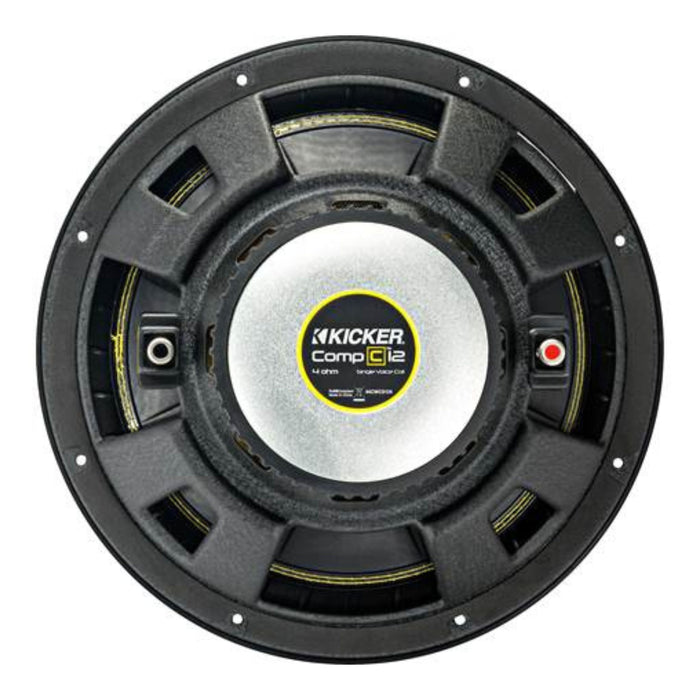 Kicker CompC Series 12" 4 Ohm Voice Coil Car Subwoofer 600W Peak 44CWCS124