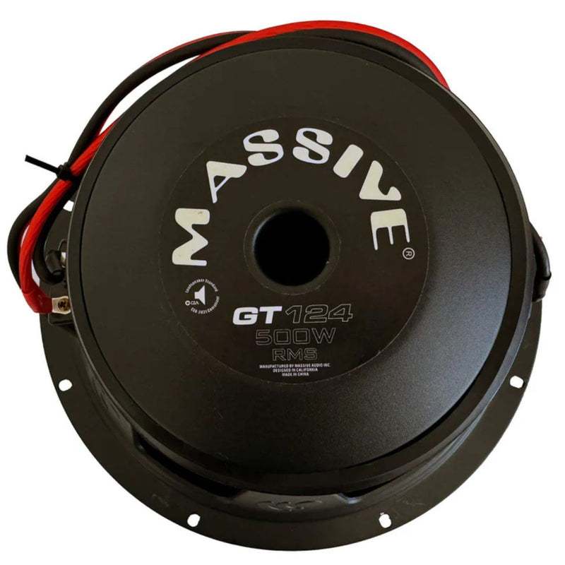 12" 500 Watt RMS Dual 4 Ohm Car Audio Subwoofer Massive Audio GT12
