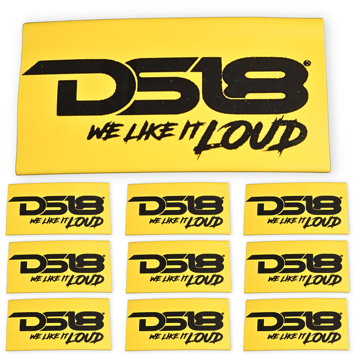 0 Gauge 3:1 Heat Shrink with DS18 Logo 10 Pack Yellow