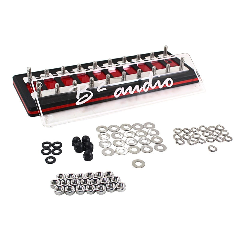 B2 Audio 10 Spot Heavy Duty ANL Fuse Distribution Block w/ Acrylic Cover