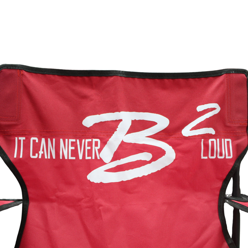 B2 Audio Quick Foldable Chair with It Can Never B2 Loud Slogan - Red