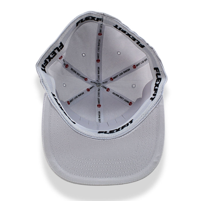 B2 Audio White Flex-Fit Classic, Flat-Bill Hat with "B2" Logo