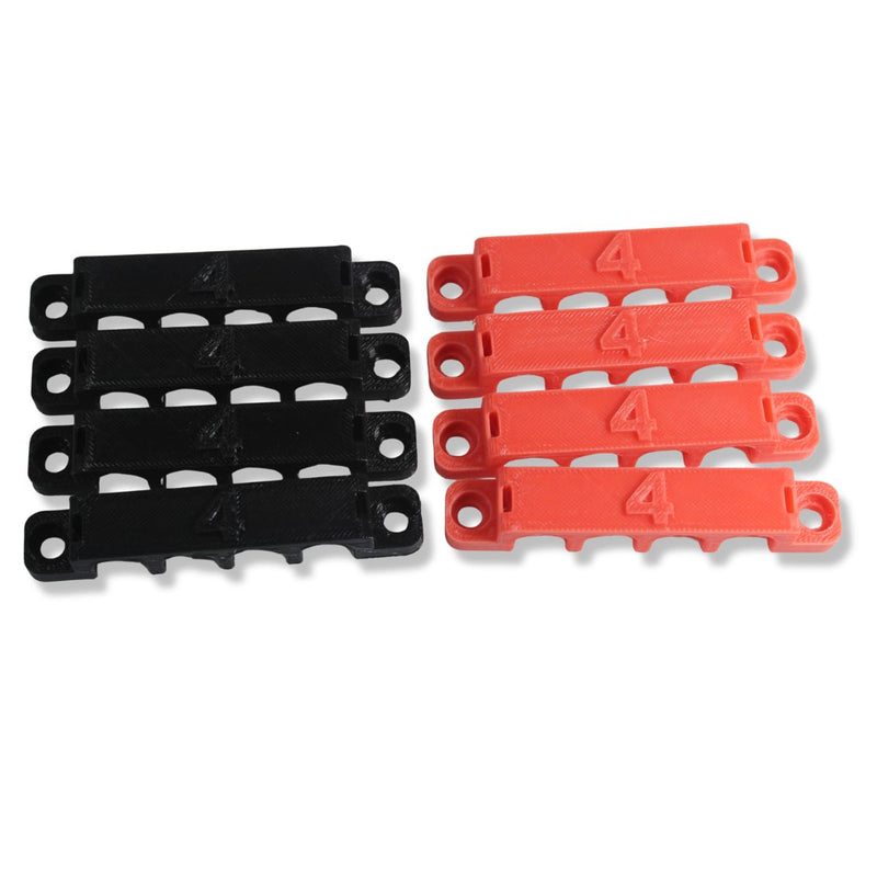 4 Gauge Cable Management Wire Comb Quad Slot Can Use w/ Cable Tie Red/Black