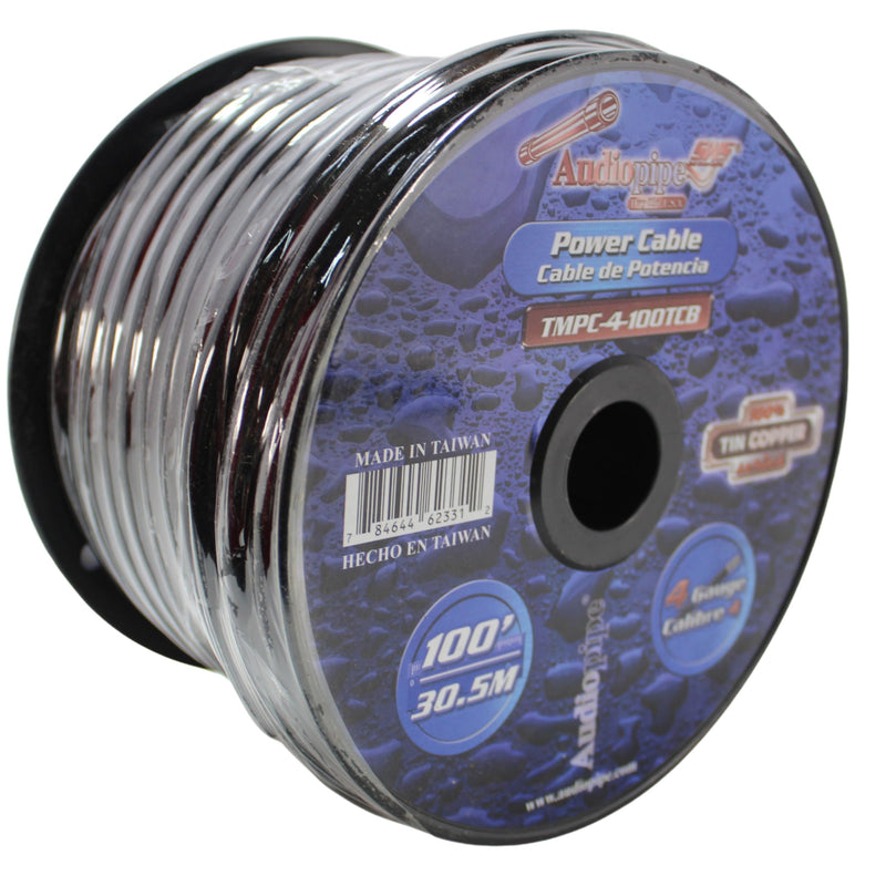 Audiopipe 4 GA OFC Tinned Marine Power/Ground Wire Blk Lot Cut By The Foot