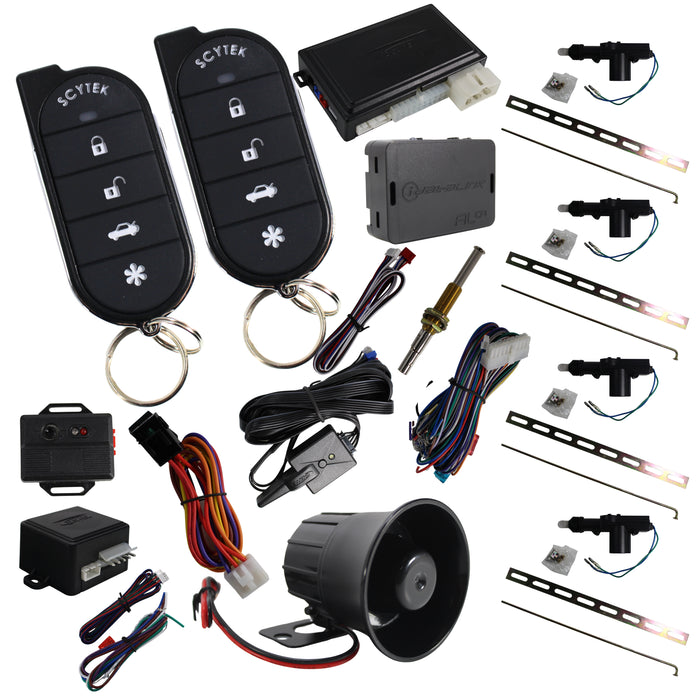 A4 5 Button Remote Engine Start, Keyless Entry, Security System w/ 2 Remotes