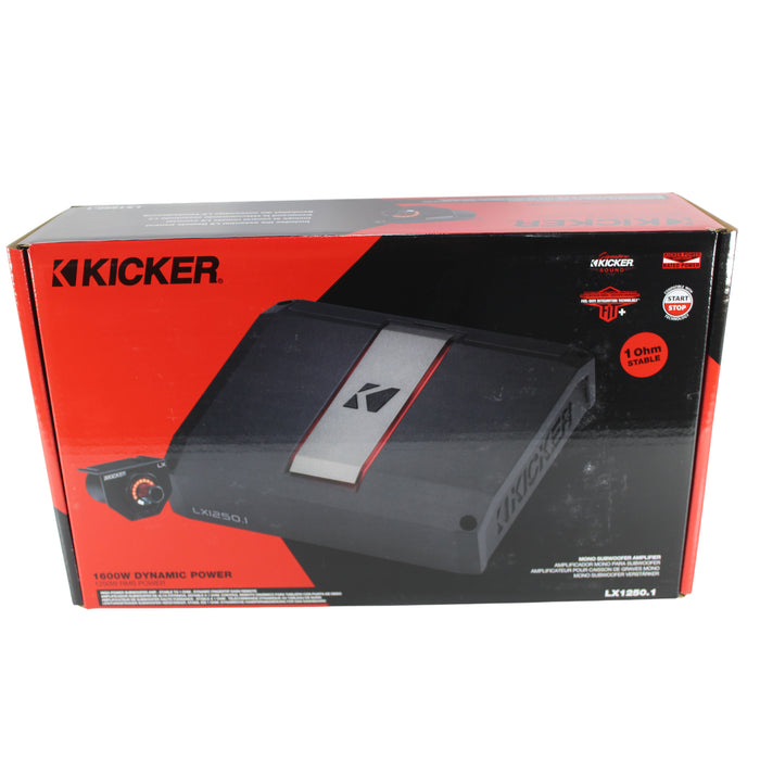 1250W 1-Ohm Mono Class D Subwoofer Amplifier w/Smart Bass & RGB LED Center Panel