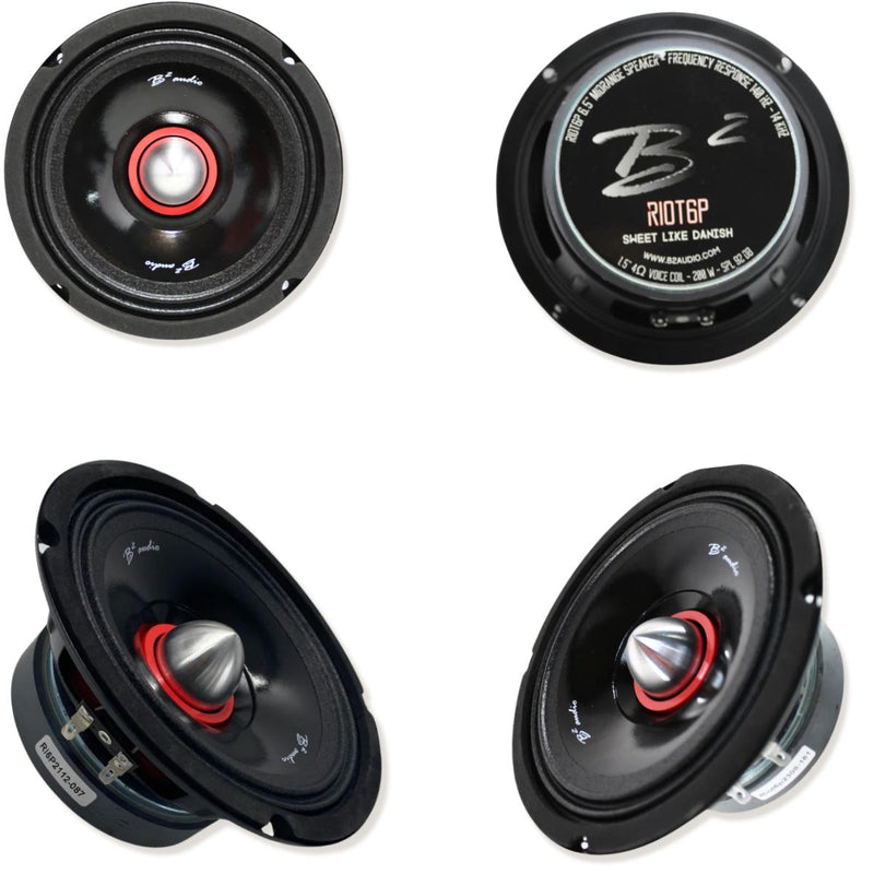 B2 Audio Full Car Audio Package Loaded Sub Box w/ RGB Amplifier + 6.5" Speakers