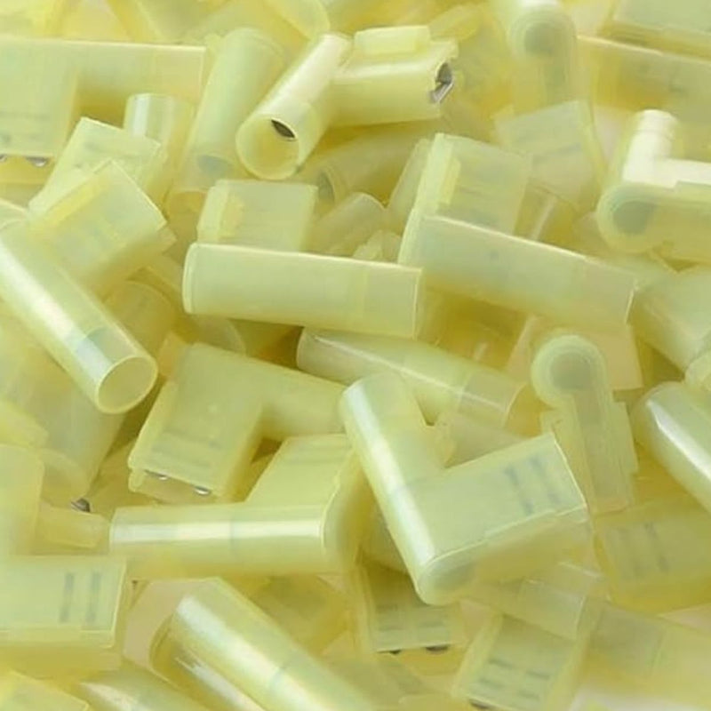 Installation Solution 90 Degree Flag Spade Female 12/10GA 100pc Terminals Yellow