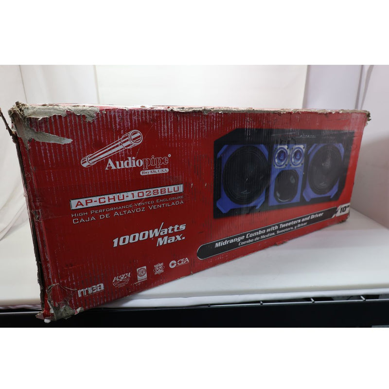 Blue Fully Loaded Speaker Box 2x 10" Woofers, 6" Driver, 2x 4" Tweeters OPEN BOX