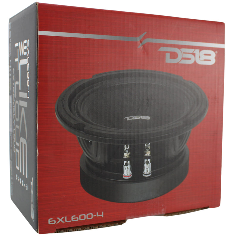 DS18 Car Audio XL 6.5 Inch Mid Range Loud Speaker 300 Watts RMS 4 OHMS 6XL600-4