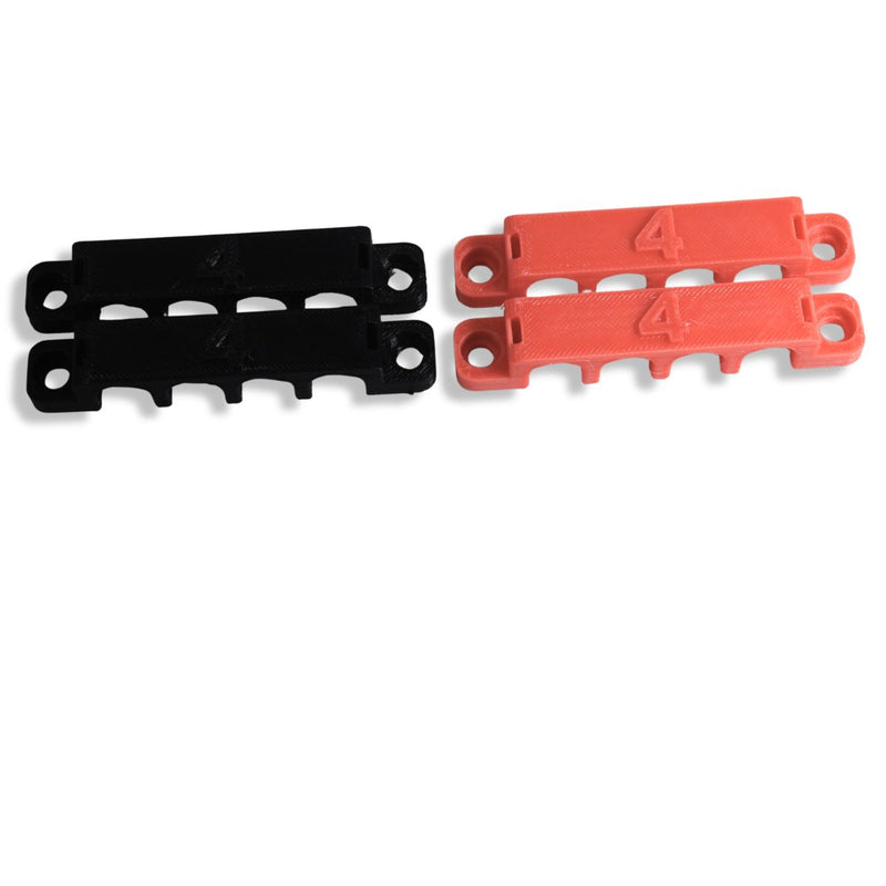 4 Gauge Cable Management Wire Comb Quad Slot Can Use w/ Cable Tie Red/Black