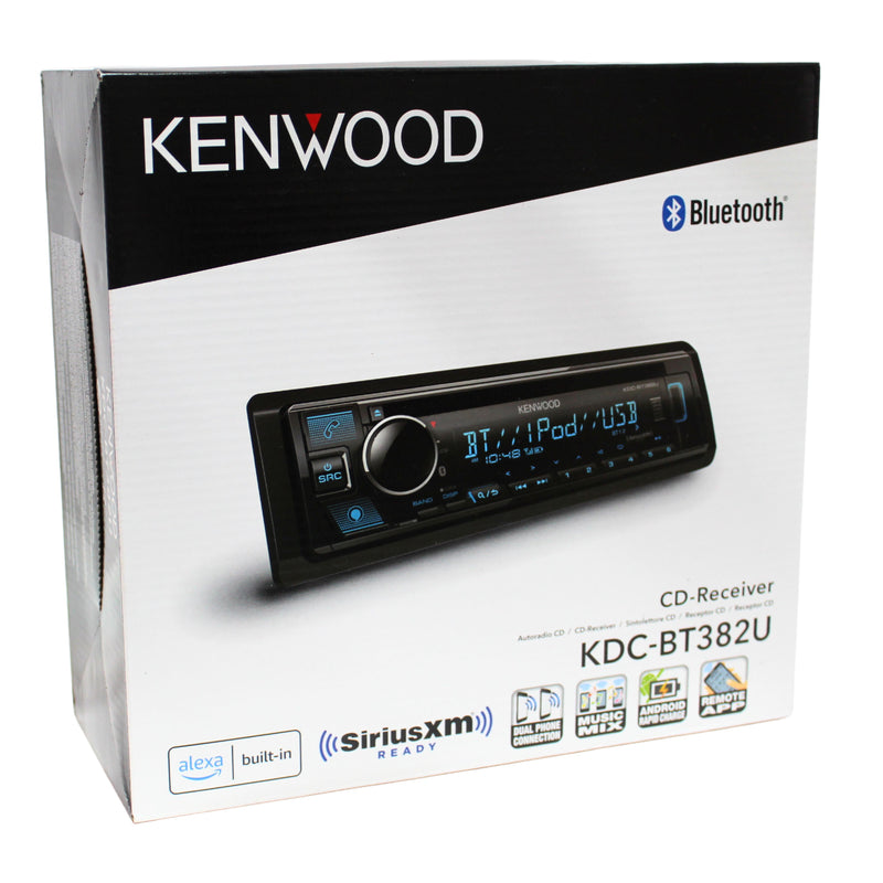 Kenwood Single DIN BT CD AM/FM USB SiriusXM Car Stereo Receiver / KDC-BT382U