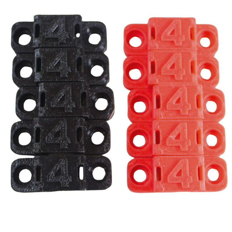4 Gauge Cable Management Wire Comb Single Slot Can Use w/ Cable Tie Red/Black