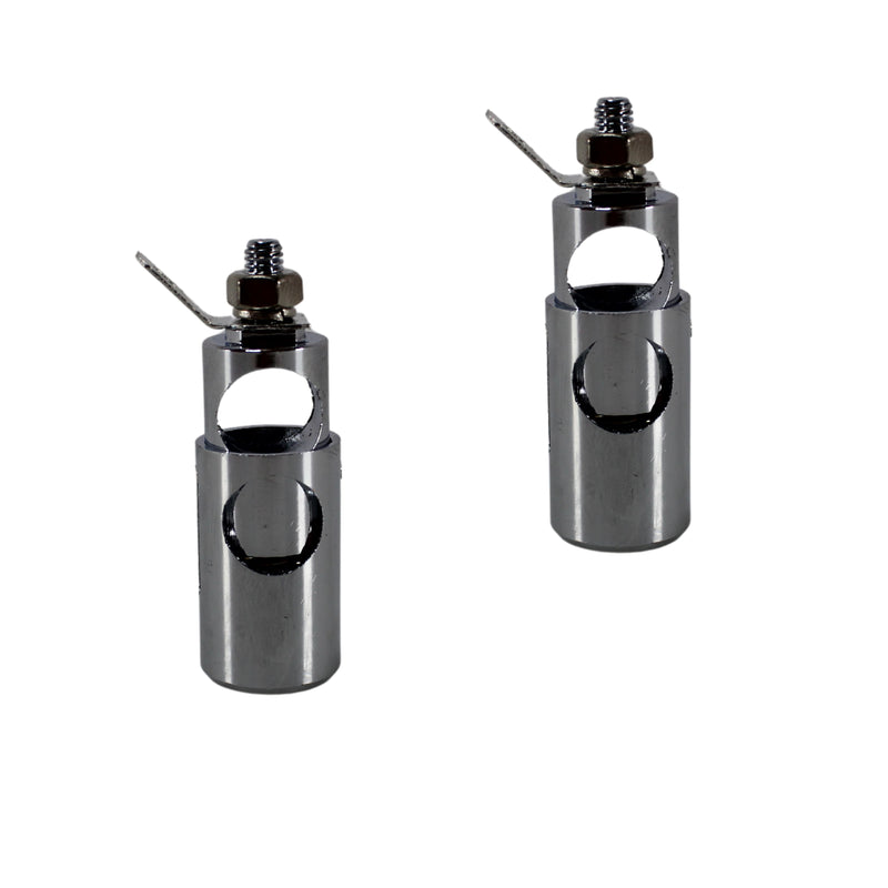 Big Jeff Audio Pair of 4 Gauge Brass/Nickel Plated Speaker Push Terminals