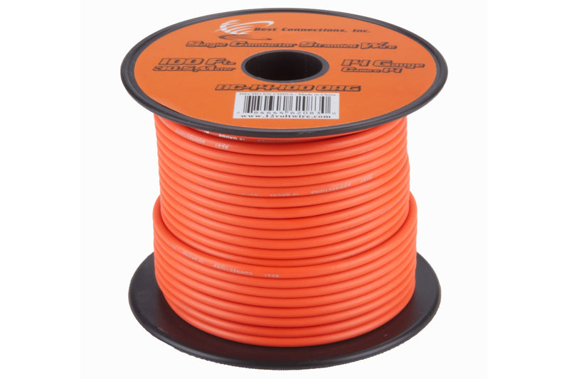 14 GA 100 FT Roll Orange Stranded CCA Primary Wire Lot Cut By The Foot