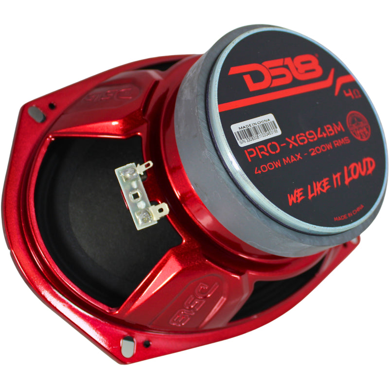 DS18 Pro 6x9" 200W RMS 4-Ohm Midrange Loud Speaker with Grill/ PRO-X694BM