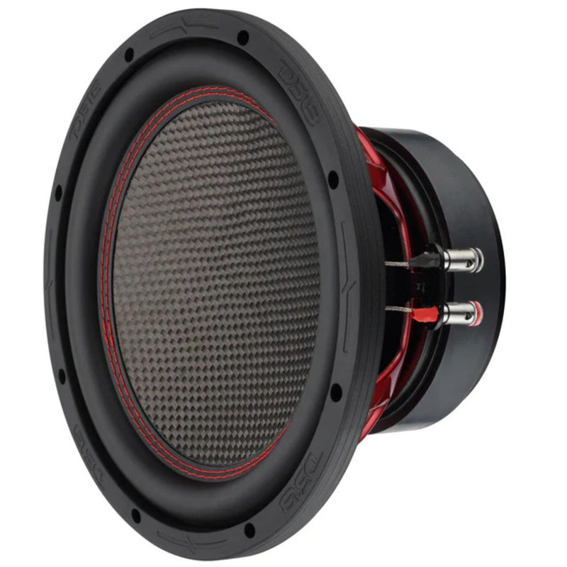 DS18 10" 600 Watt RMS Dual 4 Ohm Carbon Fiber Dust Cap Subwoofer GEN-X104DCF