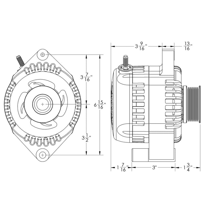 Mechman S-Series Billet 240 Amp  For 2003 - 2004 Ford Cobra In Black B8304240B