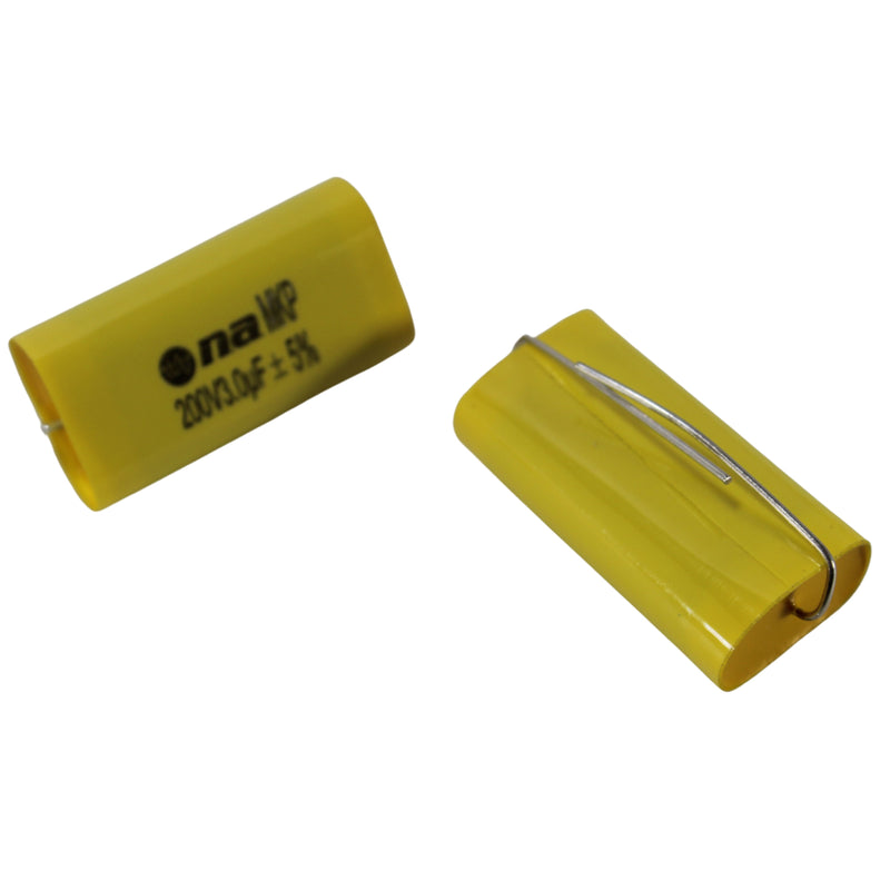 Pair of 3.0 Microfarad Bass Blocker 200 Volt Metalized Film Capacitors