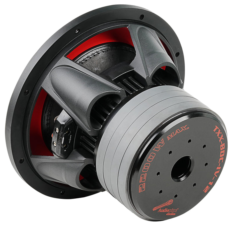 Audiopipe TXX-BDC-IV-12: 12" Quad Stack Subwoofer  1100 watts RMS, Dual 4 Ohms