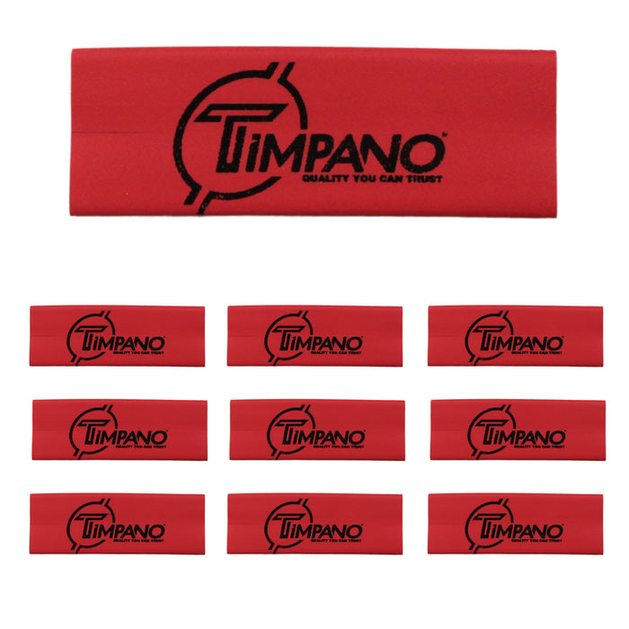 4 Gauge 3:1 Heat Shrink with TIMPANO AUDIO Logo 10 Pack Red