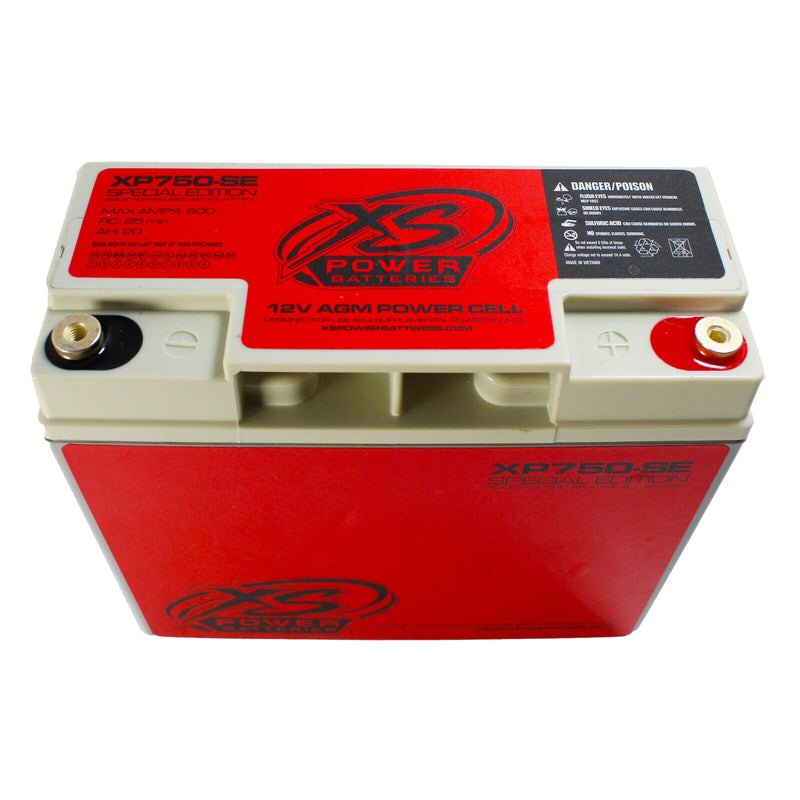 12V 600 Max Amps 20AH AGM Car Battery XS Power XP750-SE Red Label