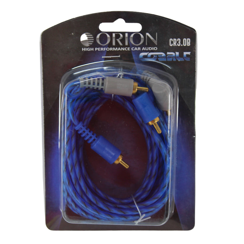 Colbalt 9.84 Ft (3 Meters) Blue RCA Cable w/ Angle and Straight Terminal
