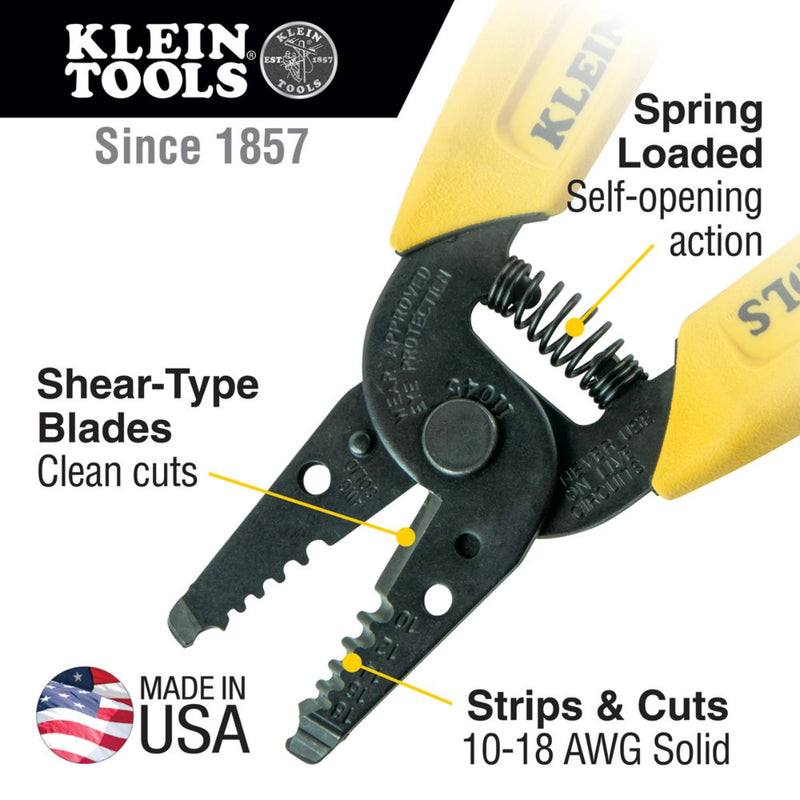 Klein Tools Heavy Duty 10-18 AWG Wire Stripper Cutter IB11045