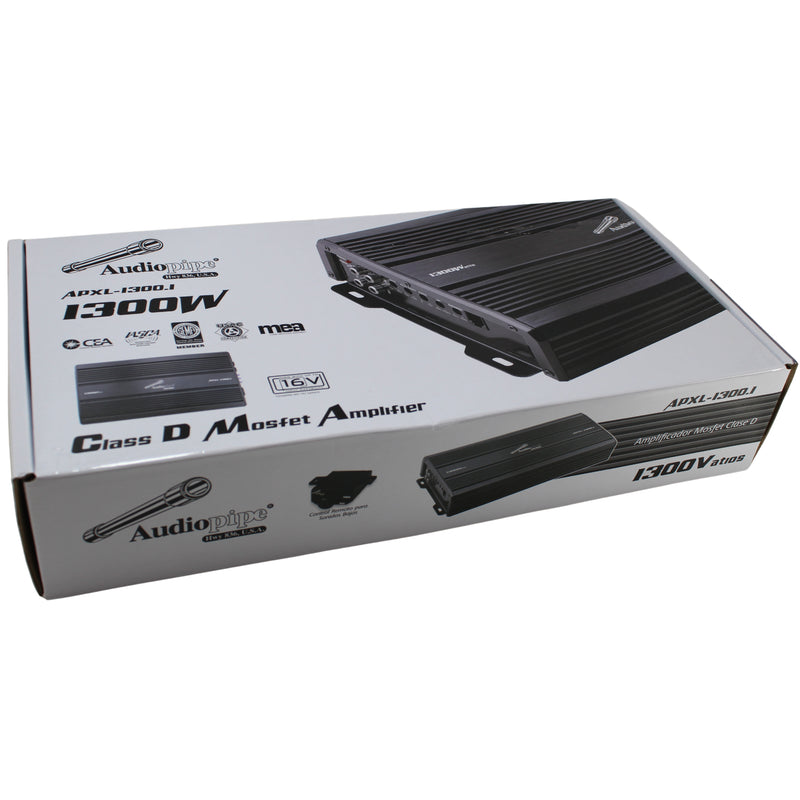 Audiopipe APXL Monoblock 1300W 1-Ohm Narrow Range Class-D Amplifier APXL-1300.1