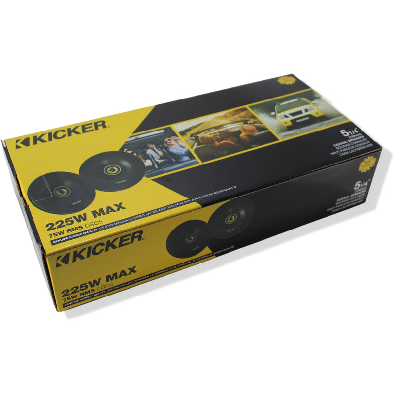 Kicker 5.25" Coaxial 2 Way Speakers 225W Peak 4 Ohm Car Audio Black 46CSC54