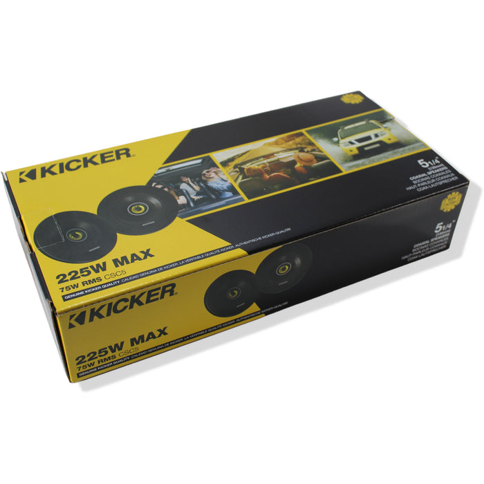 Kicker 5.25" Coaxial 2 Way Speakers 225W Peak 4 Ohm Car Audio Black 46CSC54